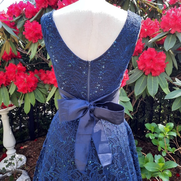 Navy Blue Party Dress - Picture 4 of 4